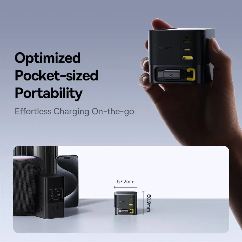 Baseus Nomos Retractable Cable Desktop Charger CCNMS100CC 3C1U 100W 2