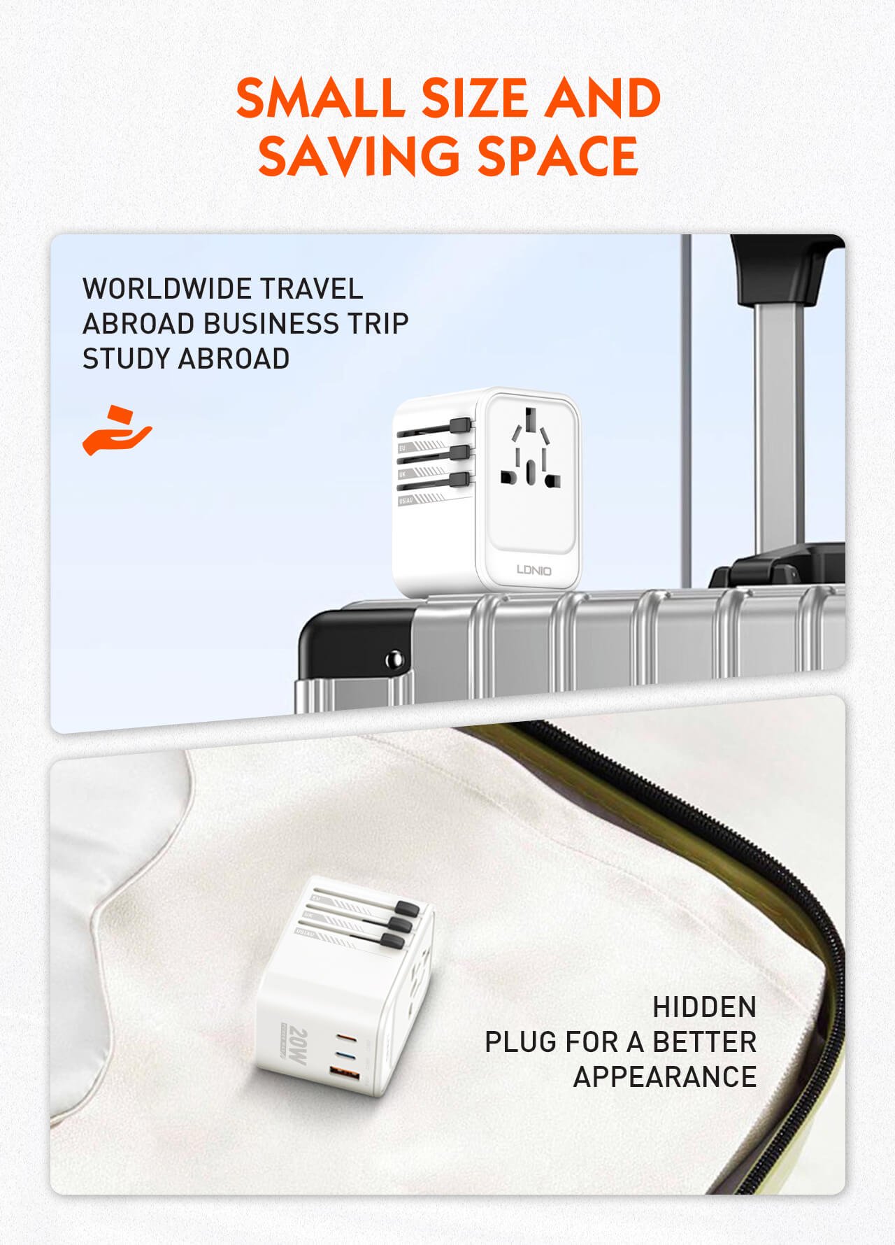 LDNIO Z9 3 USB Ports 20W GaN Travel Adapter 3