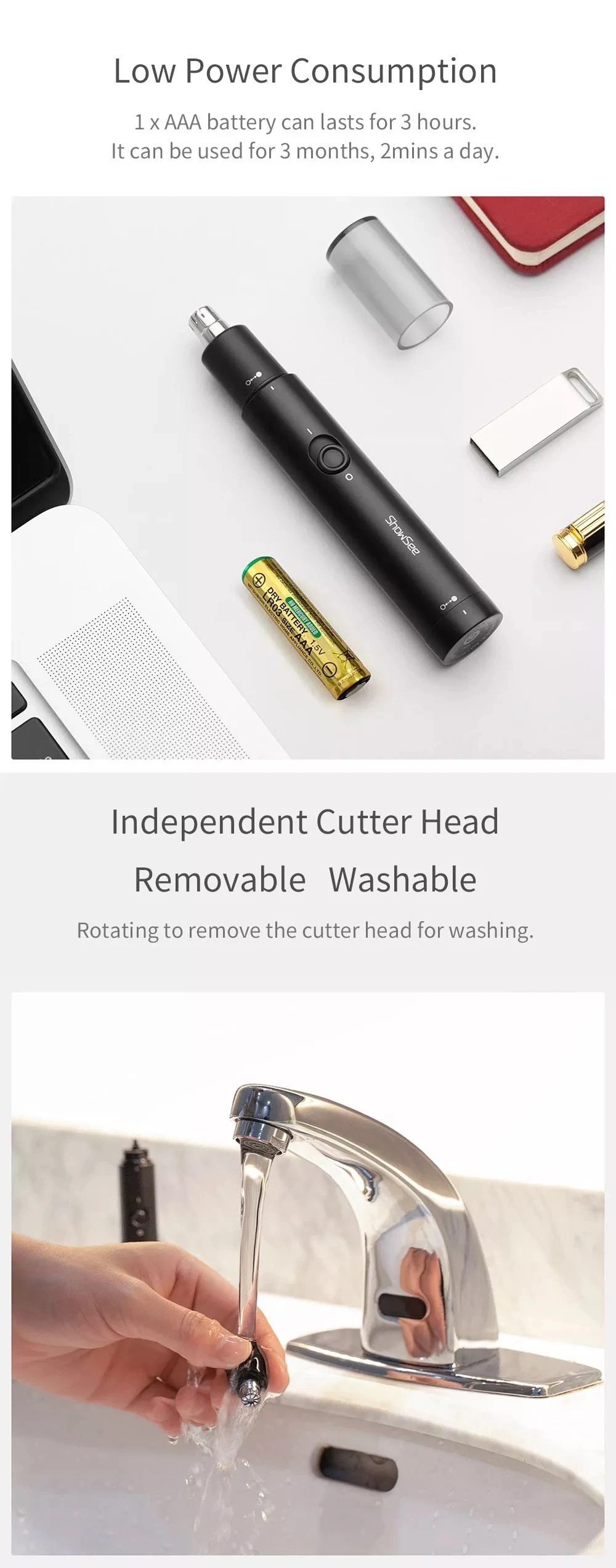 Xiaomi ShowSee C1 BK Electric Mini Nose Hair Trimmer 1
