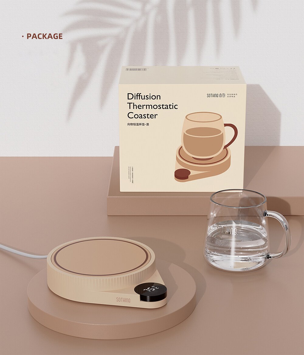 Xiaomi Sothing Heating Coaster Adjustable Temperature Digital Display Electric Hot Plate 3 Gear Heating Pad 1