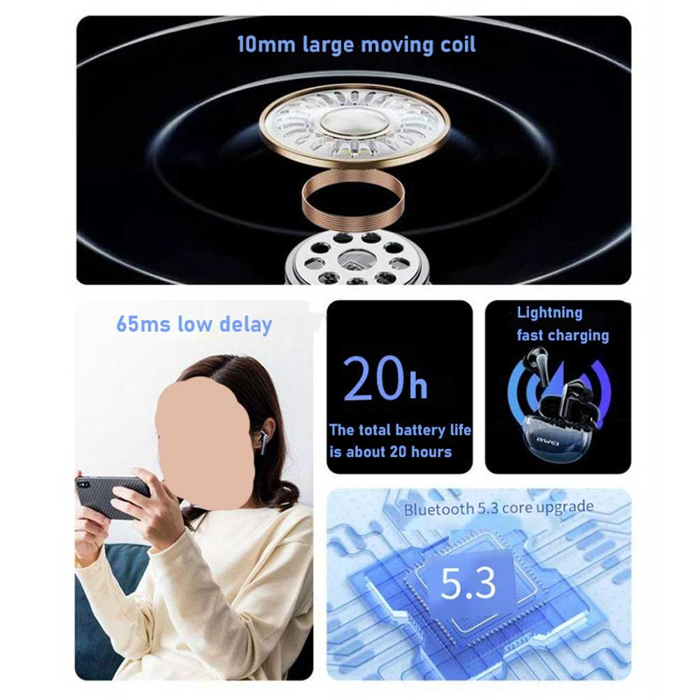 Awei T62 ENC TWS Earbuds 3 Awei T62 ENC TWS Earbuds 1