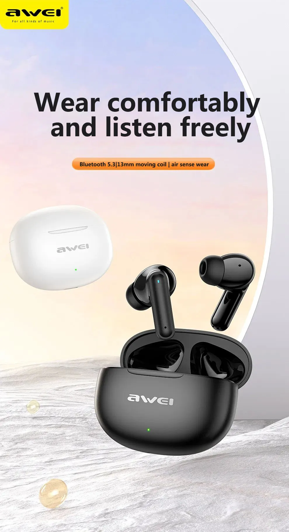 Awei T76 TWS Wireless Earbuds 1