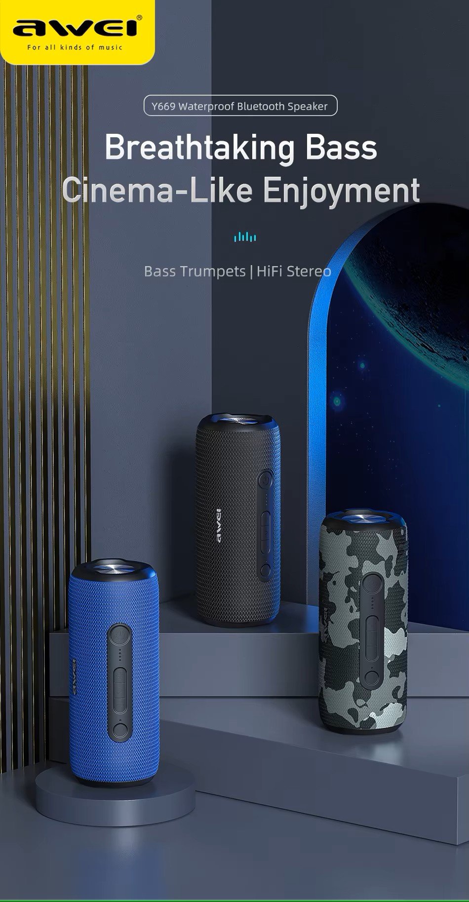 Awei Y669 Portable Bluetooth Speaker 1
