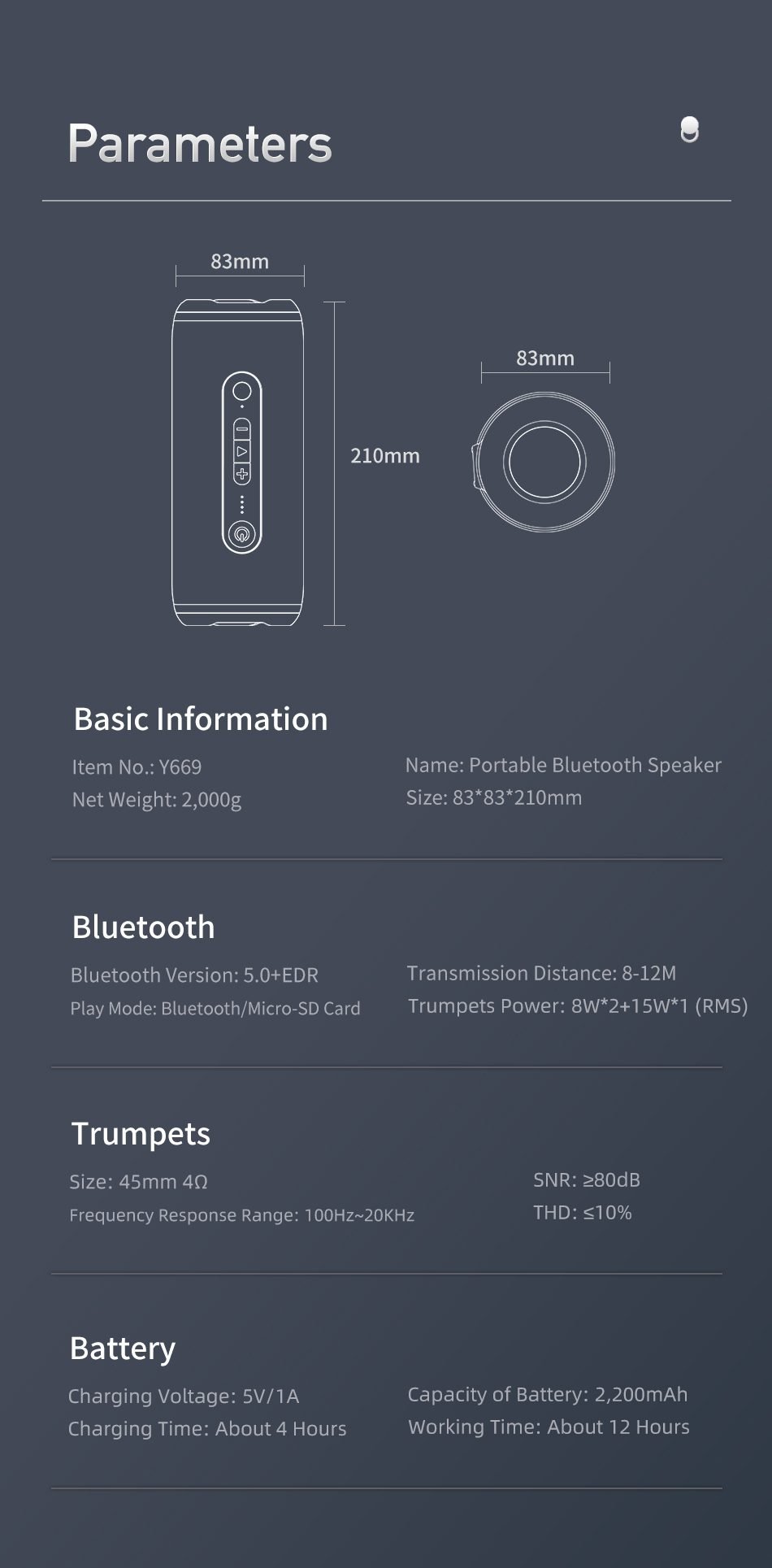 Awei Y669 Portable Bluetooth Speaker 1