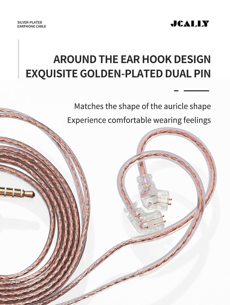 Jcally PJ2 PJ2 5N OFC Earphone Upgraded Cable With Mic 0.78 Pin 1