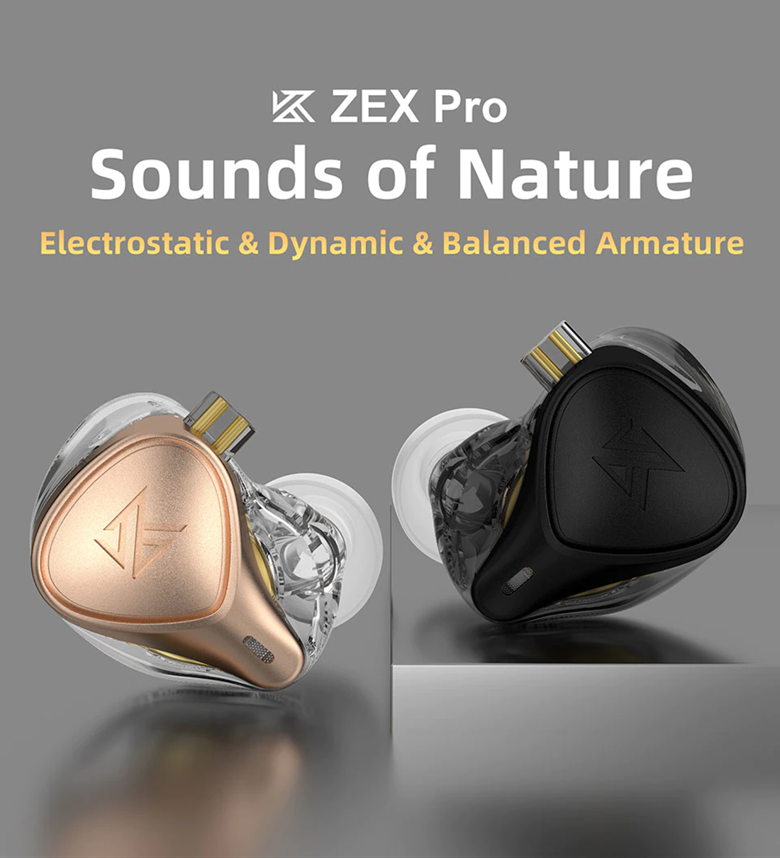 KZ ZEX PRO Electret Electrostatic Dynamic Driver Balanced Hybrid Driver Earphone 1