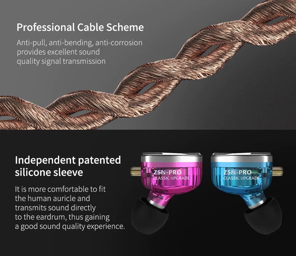 KZ ZSN Pro Hybrid Heavy Base Earphone 3