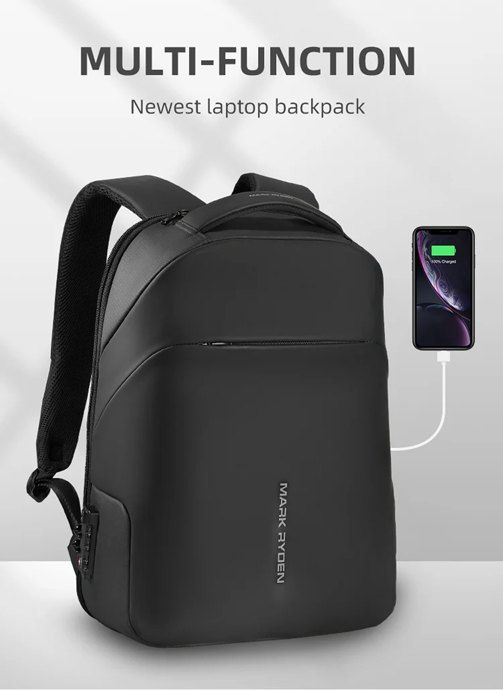 Mark Ryden 9068YY Anti Theft Water Repellent Laptop Backpack 1