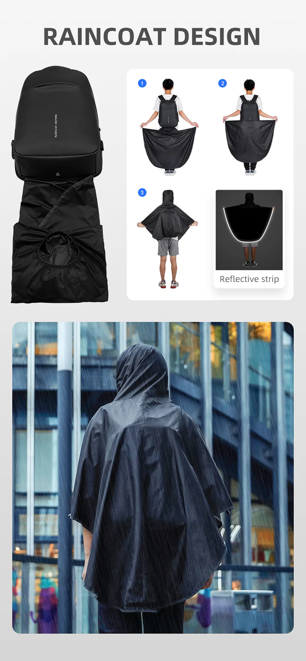 Mark Ryden 9068YY Anti Theft Water Repellent Laptop Backpack 2