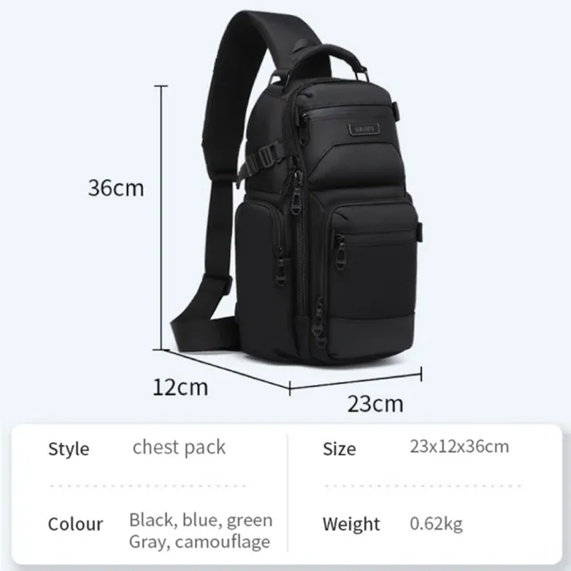 OZUKO 9805 Anti-thief Lightweight Chest Bag 9 OZUKO 9805 Anti thief Lightweight Chest Bag 1