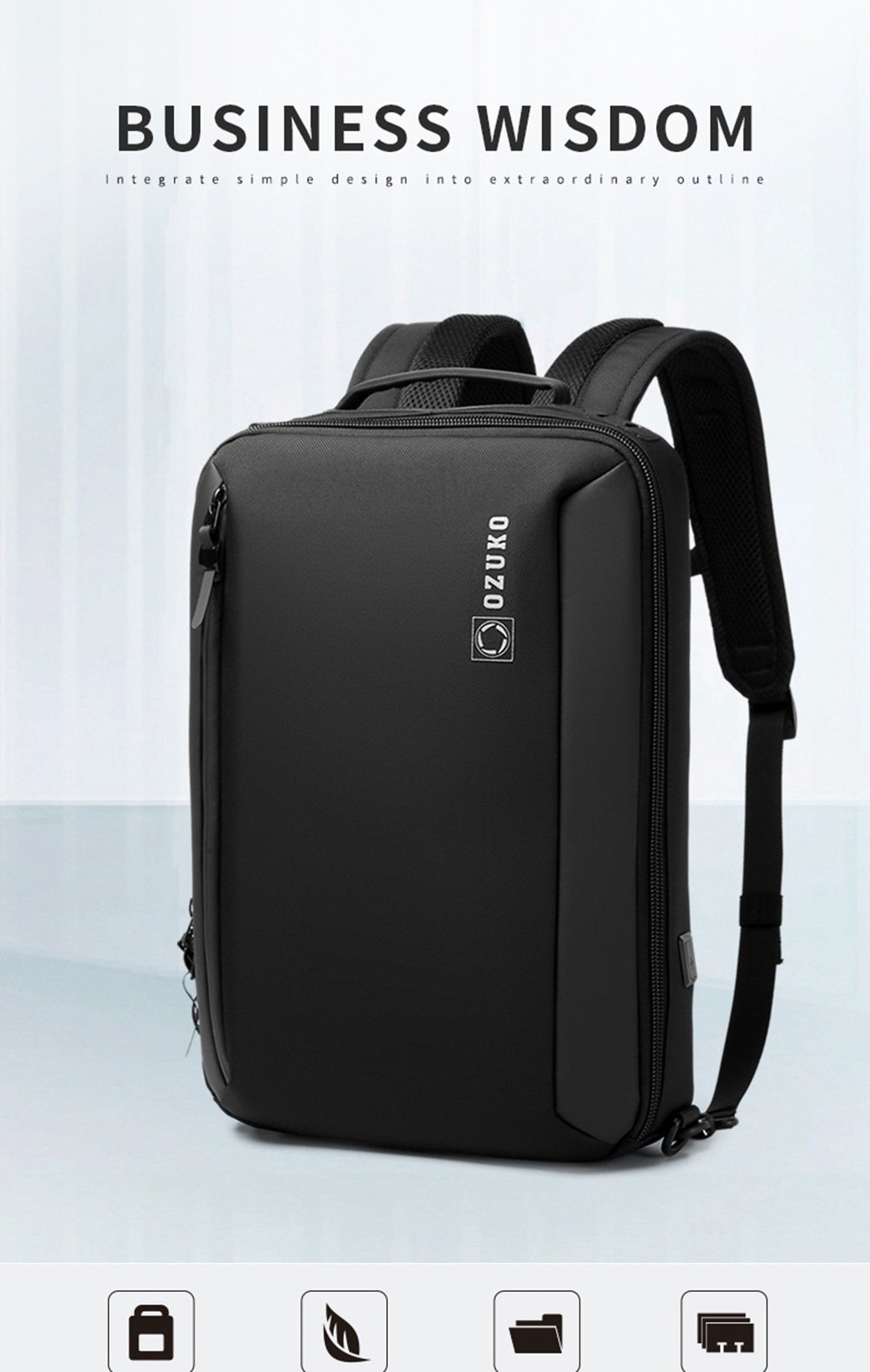 Ozuko 9490 Waterproof Backpack 1