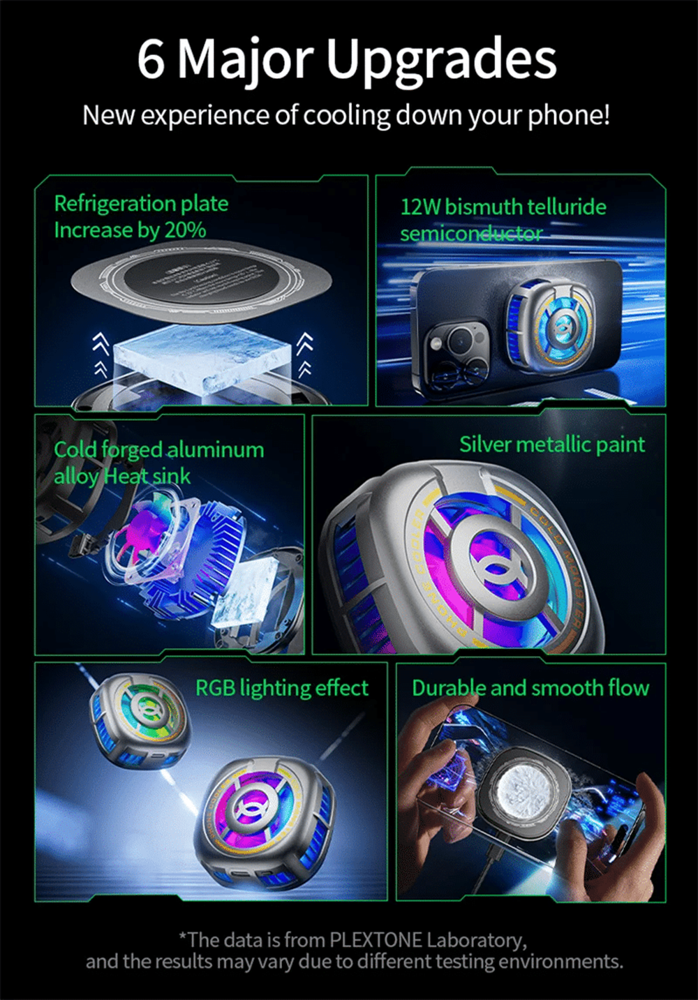 PLEXTONE EX2 Ultra RGB Magnetic Radiator Phone Cooler 1 PLEXTONE EX2 Ultra RGB Magnetic Radiator Phone Cooler 1