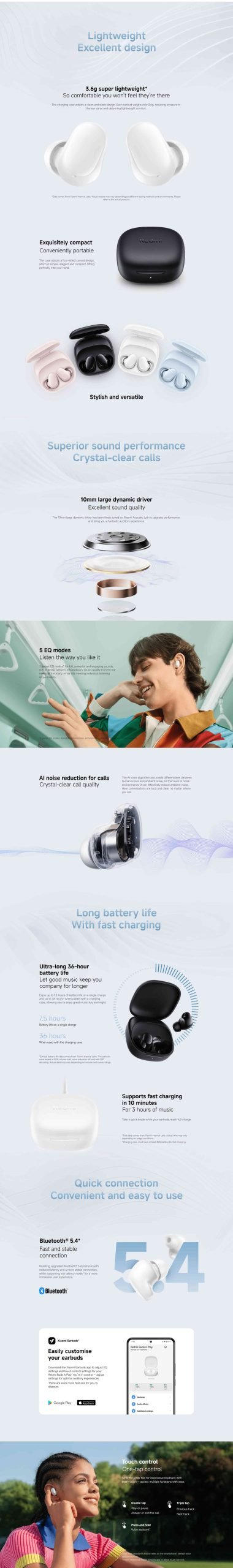 Redmi Buds 6 Play TWS Earbuds Black Global Version 2 scaled