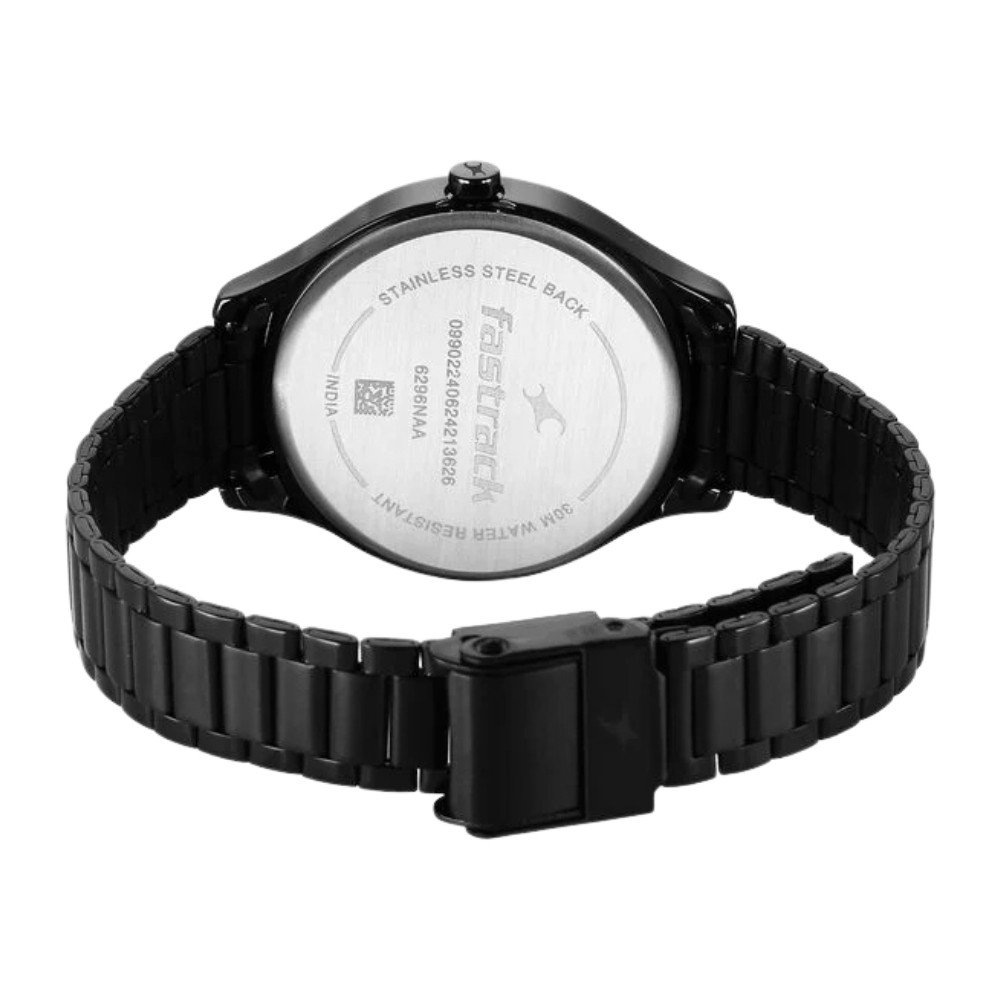 Fastrack Stunners Quartz Analog Black Dial Black Metal Strap Watch For Girls 6296NM01 2