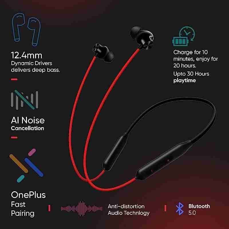 OnePlus Bullets Wireless Z2 ANC Bluetooth Neckband 45dB ANC 3