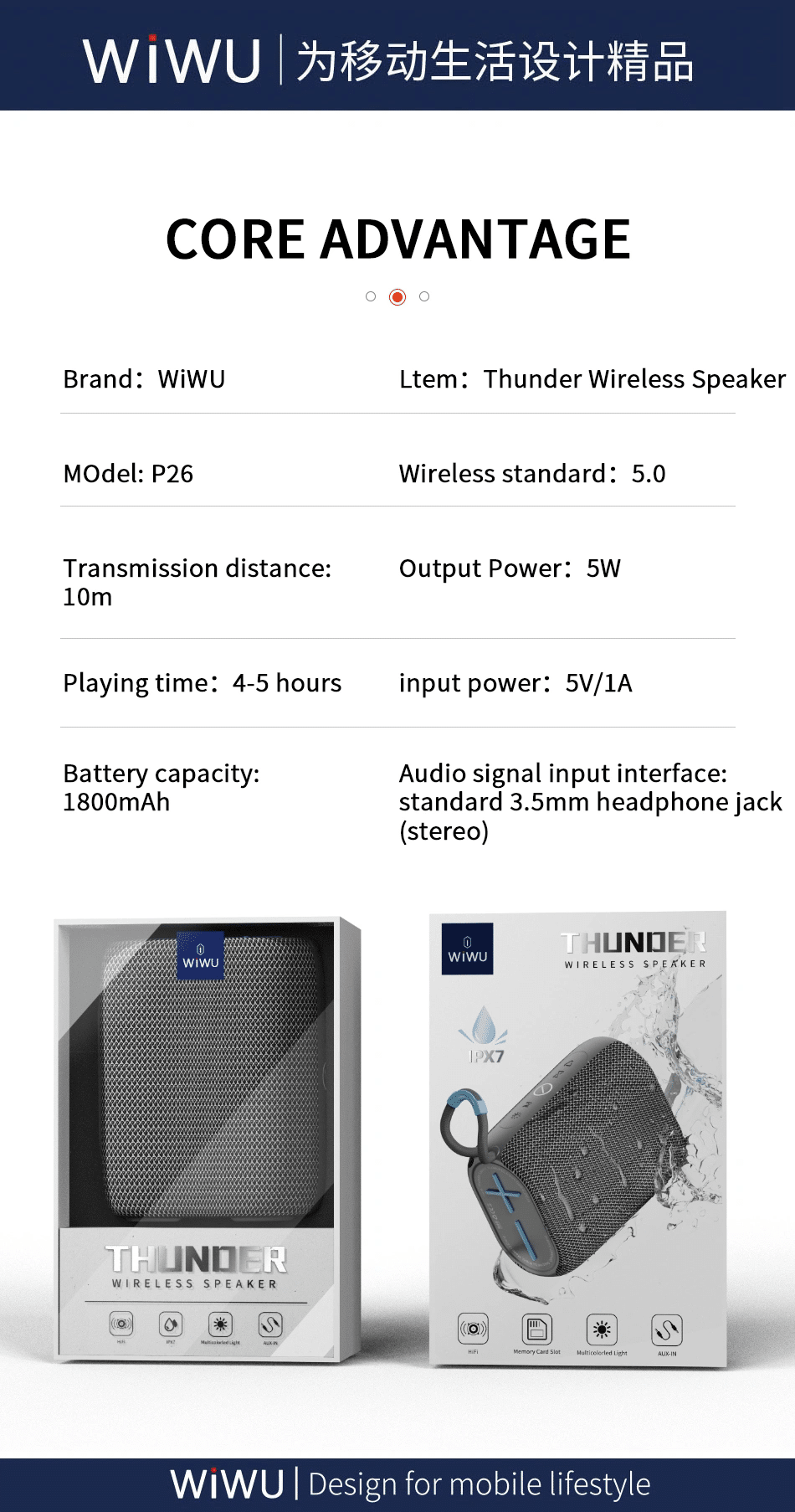 WiWU P26 Thunder Wireless Speaker 3