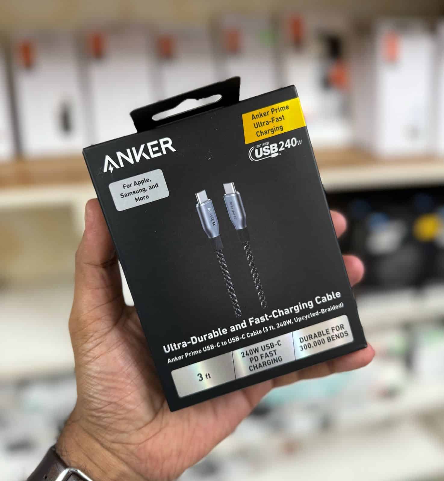 Anker Prime 240W USB C to USB C Upcycled Braided Cable 3ft6ft 1