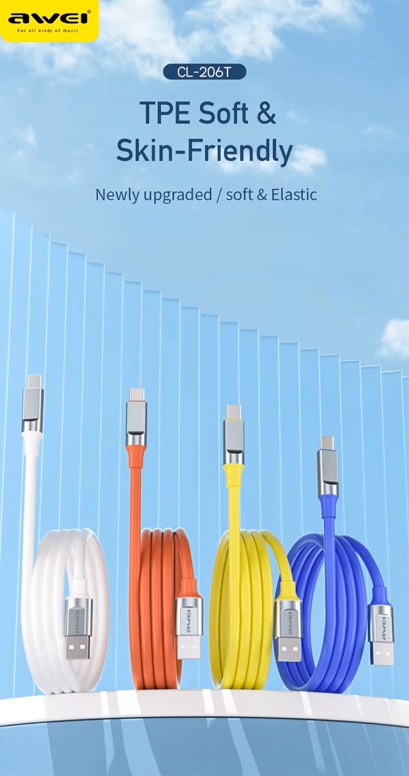 Awei CL 206T 1m Type C Intelligent Fast Charging Cable 2