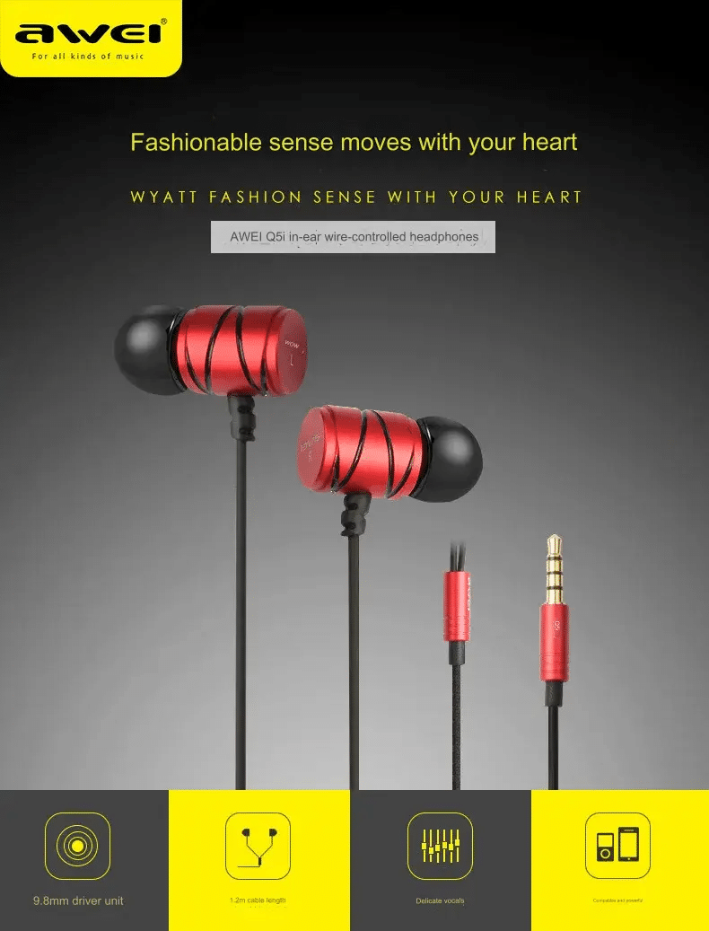 Awei Q5i Super Base In Ear Earphone 1