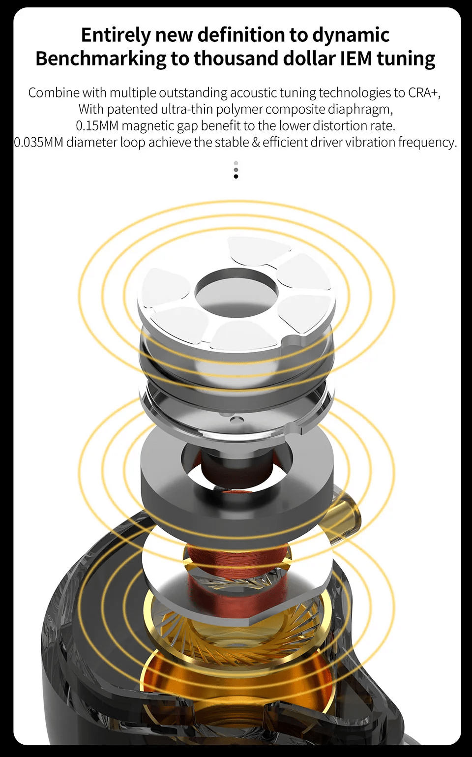 CCA CRA 10mm Patented Ultra thin Diaphragm Dynamic Driver IEMs 1