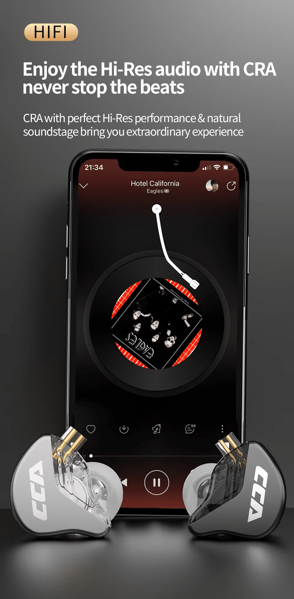 CCA CRA Composite Polymer Diaphragm Dynamic Driver In ear Earphone 3