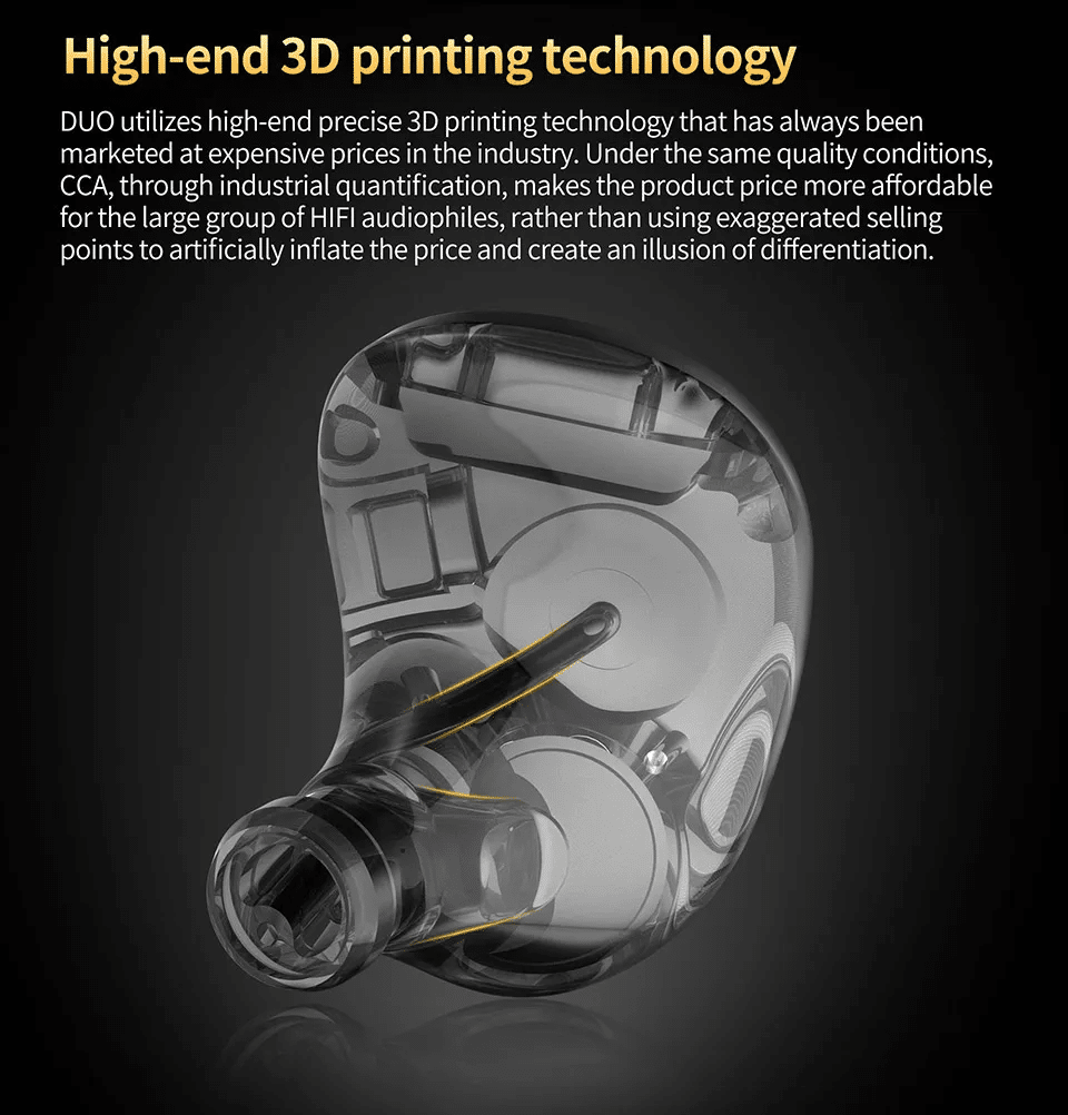 CCA DUO Dual Dynamic IEM Impeccable Professional Acoustic Signature 1