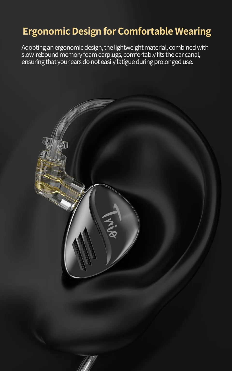 CCA Trio 3x8mm Dynamic Driver In Ear Monitor 2