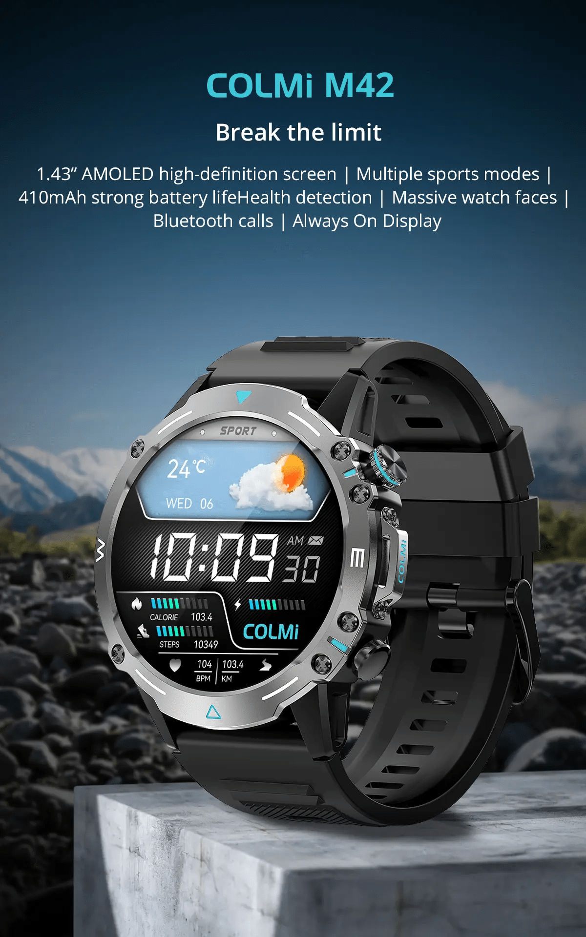 COLMI M42 AMOLED Always on Display Smart Watch 5