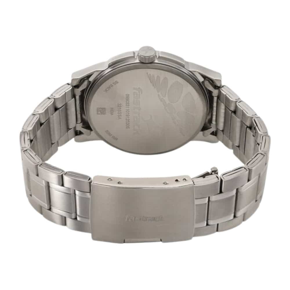 Fastrack Go Skate Quartz Analog with Day and Date Grey Dial Stainless Steel Strap Watch for Guys NS3215SM02 2