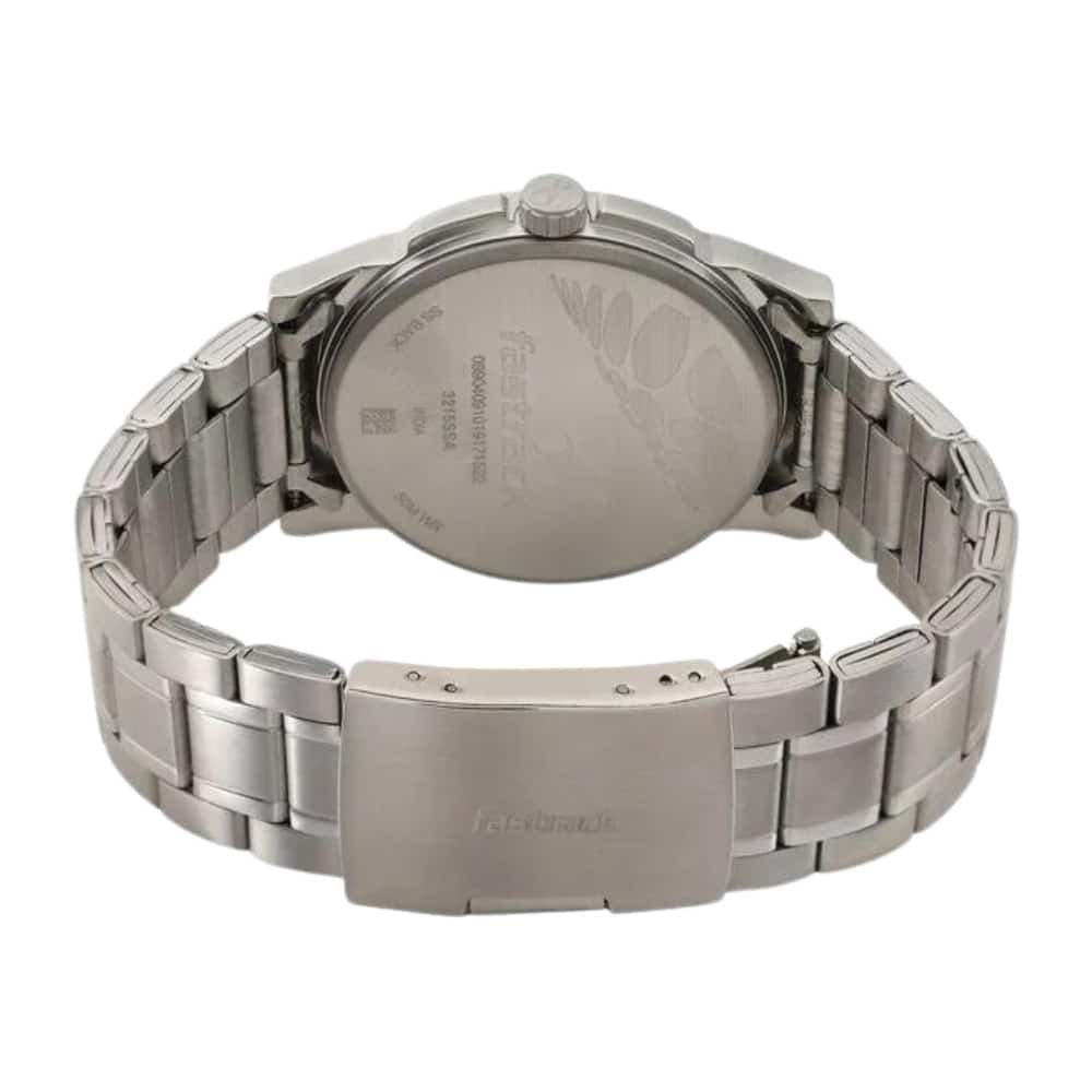 Fastrack Go Skate Quartz Analog with Day and Date White Dial Stainless Steel Strap Watch for Guys NS3215SM01 3