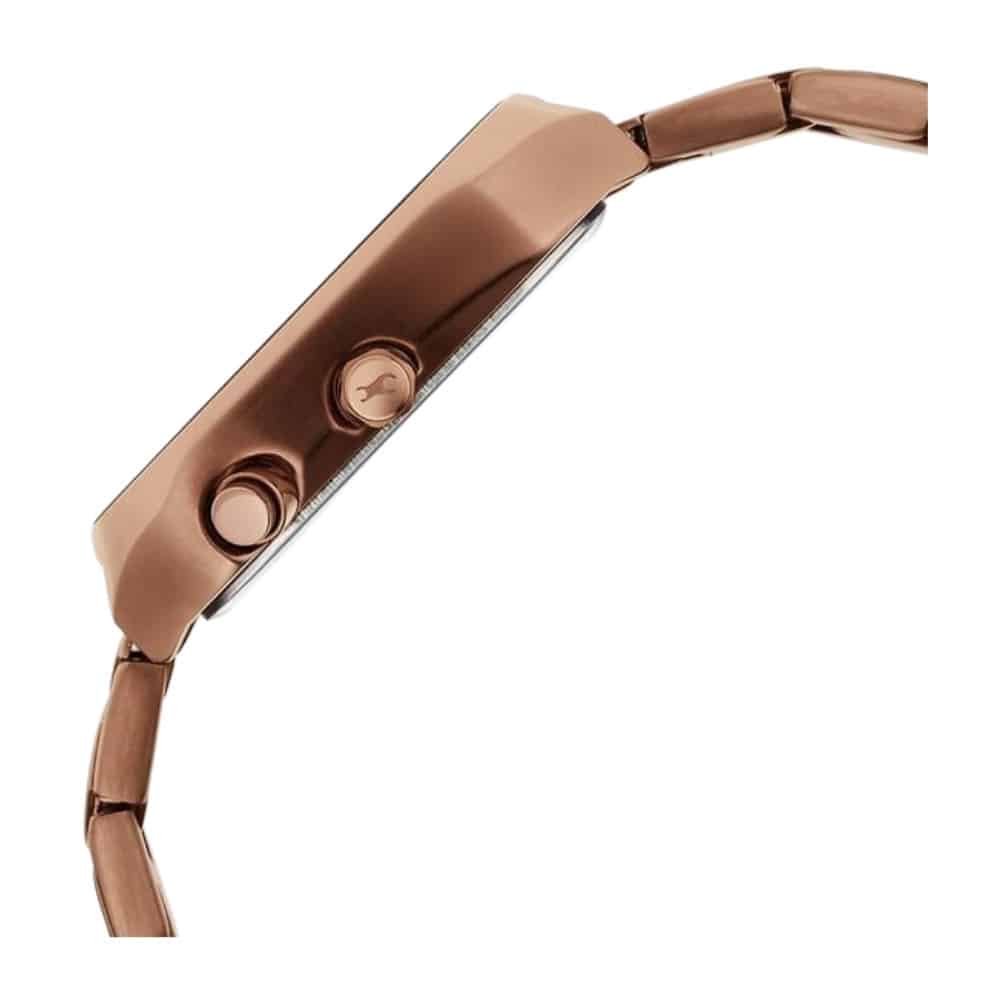 Fastrack Groove Multifunction Black Dial Metal Strap Guys Watch with Lume indices 3321QM02 1