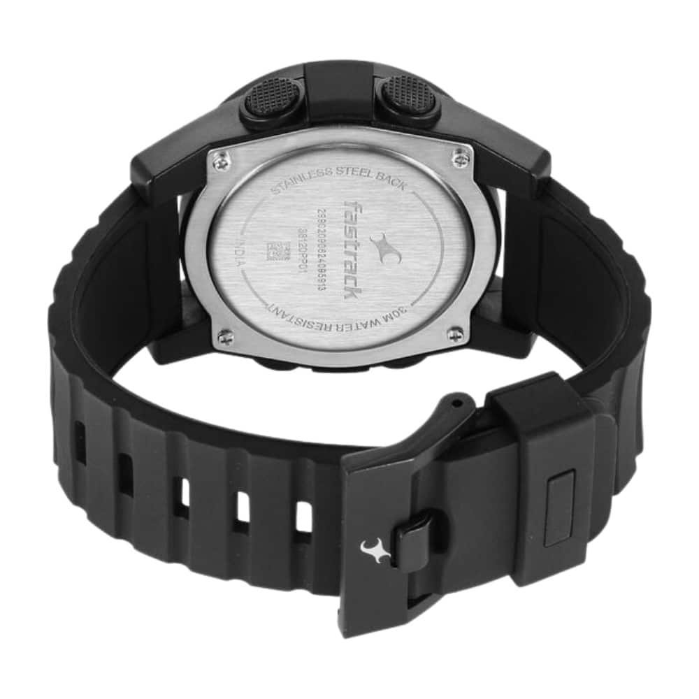 Fastrack StreetStyle Digital Black Dial Black Silicone Strap Watch For Guys 38120PP01 4
