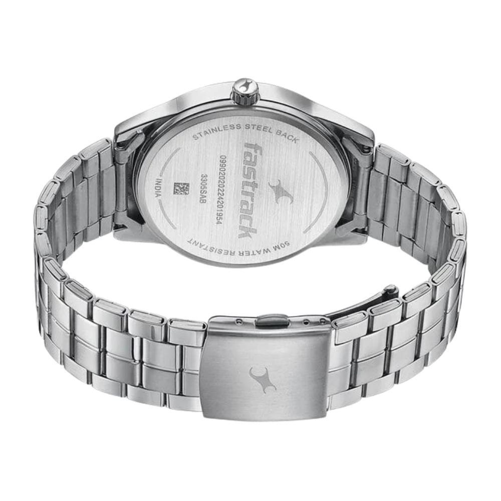 Fastrack Stunners Quartz Analog Grey Dial Stainless Steel Strap Watch for Guys 3305SM02 1
