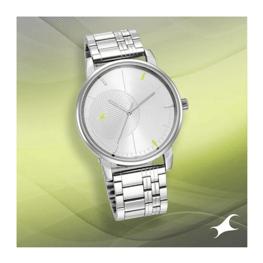 Fastrack Stunners Quartz Analog Silver Dial Metal Strap Watch for Guys 3278SM02 1