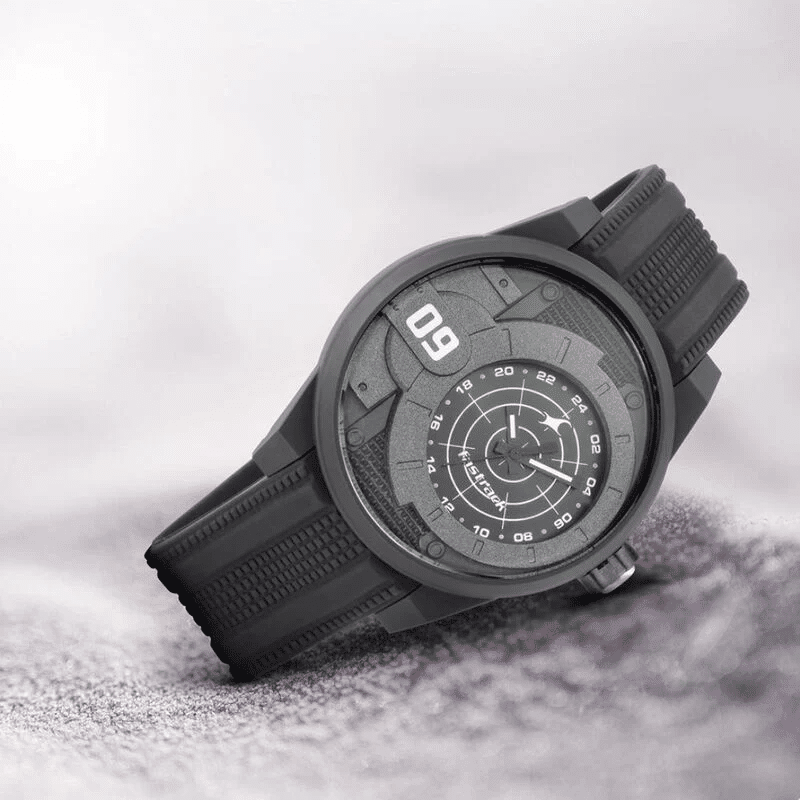 Fastrack Trendies Quartz Analog Black Dial Silicone Strap Watch for Guys NS38058PP03 1