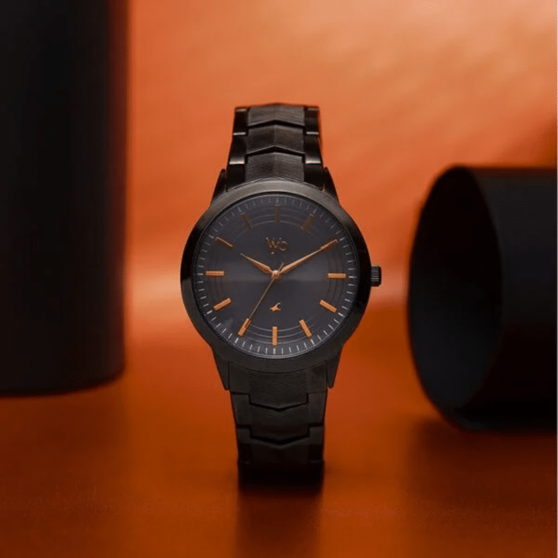 Fastrack Vyb Atlas Quartz Analog Black Dial Black Metal Strap Watch For Guys FV30002NM01W 2