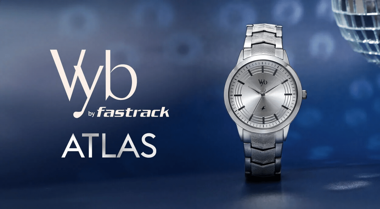 Fastrack Vyb Atlas Quartz Analog Silver Dial Silver Metal Strap Watch For Guys FV30002SM01W 2