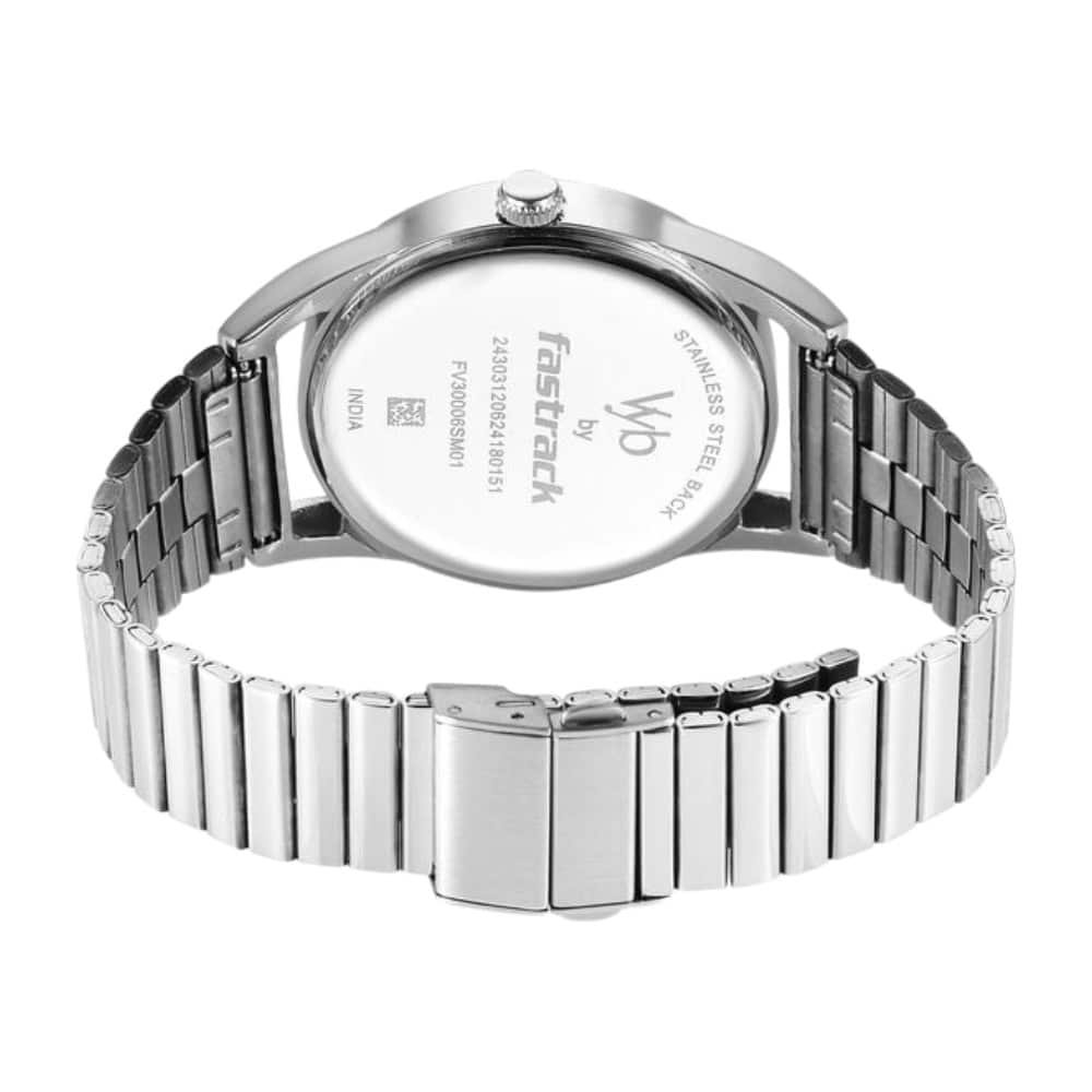 Fastrack Vyb Horizon Quartz Analog Blue Dial Silver Metal Strap Watch For Guys FV30006SM01W 3