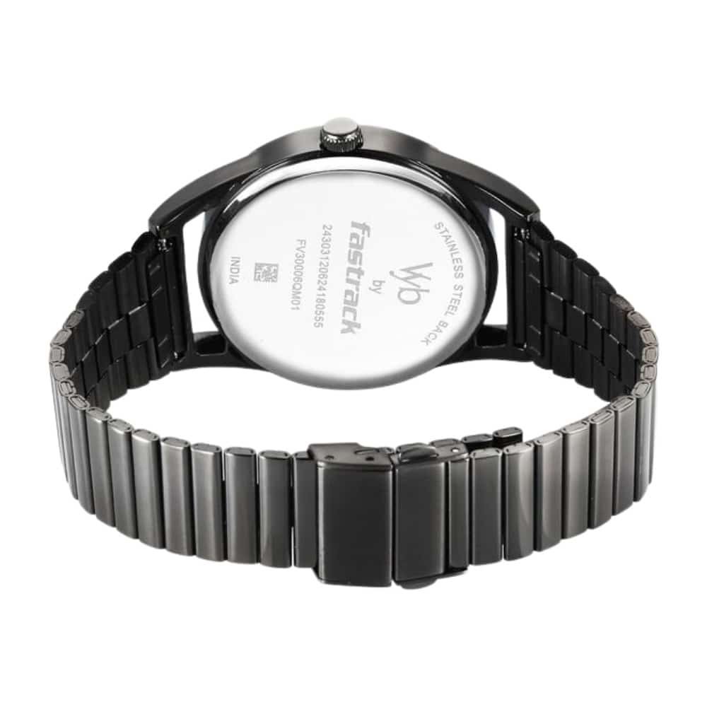 Fastrack Vyb Horizon Quartz Analog Grey Dial Grey Metal Strap Watch For Guys FV30006QM01W 1