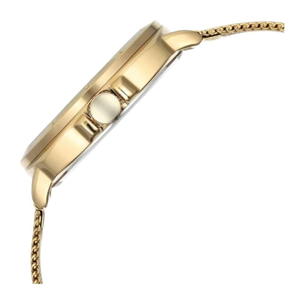 Fastrack Vyb Pioneer Quartz Analog Silver Dial Golden Metal Strap Watch For Guys FV30014YM01W 4