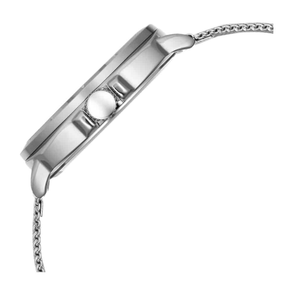 Fastrack Vyb Pioneer Quartz Analog Silver Dial Silver Metal Strap Watch For Guys FV30014SM01W 4