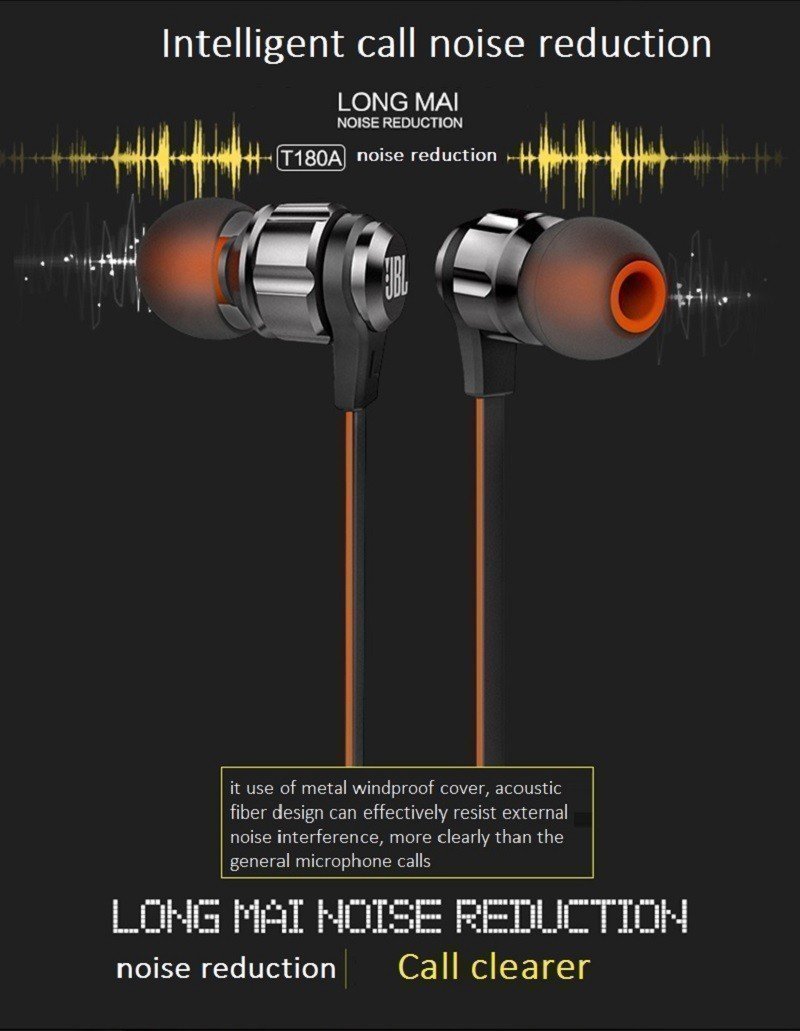 JBL T180A Pure Bass Wired Earphone 2 1