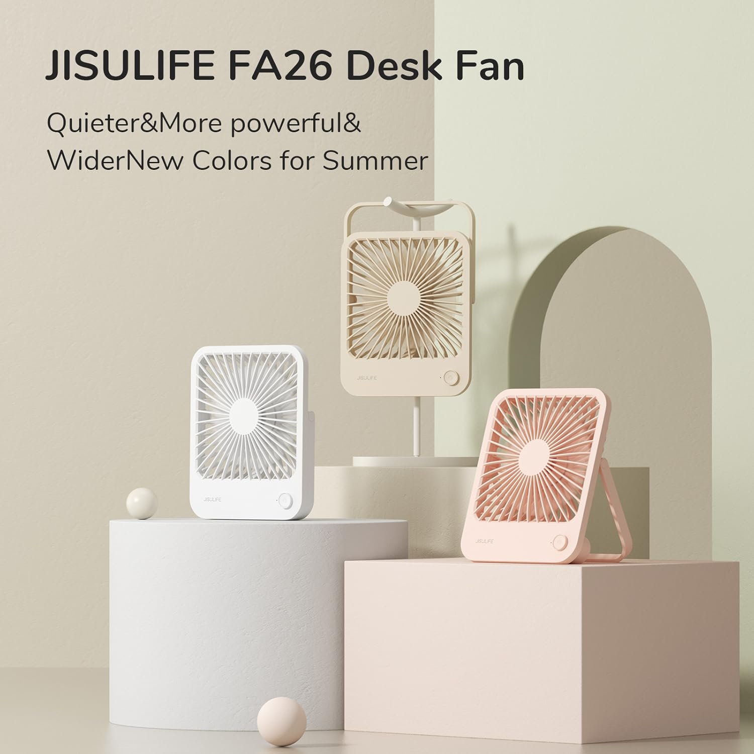 JISULIFE FA26 Rechargeable Ultra Thin Desktop Fan 1
