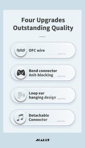 Jcally PJ2 PJ2 5N OFC Earphone Upgraded Cable With Mic 0.78 Pin 7