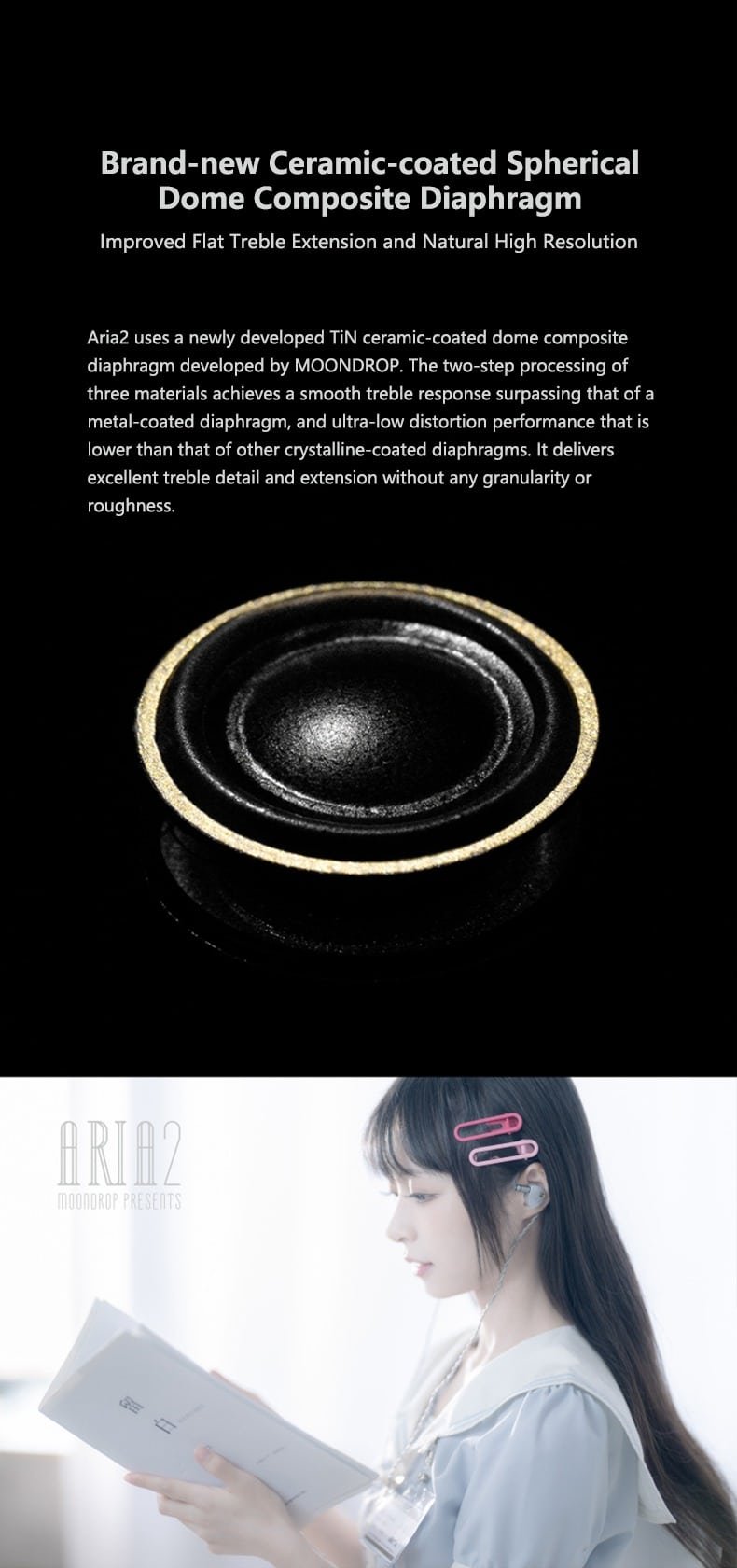 Moondrop Aria 2 Aria2 Full Field Hi Fi Patent Dynamic Driver In Ear Monitors 5