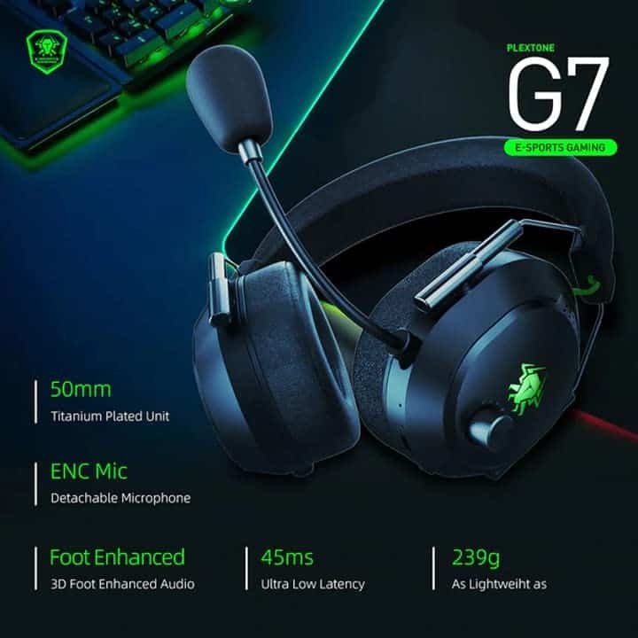 PLEXTONE G7 RGB 50mm Drivers ENC Gaming Headphones 3