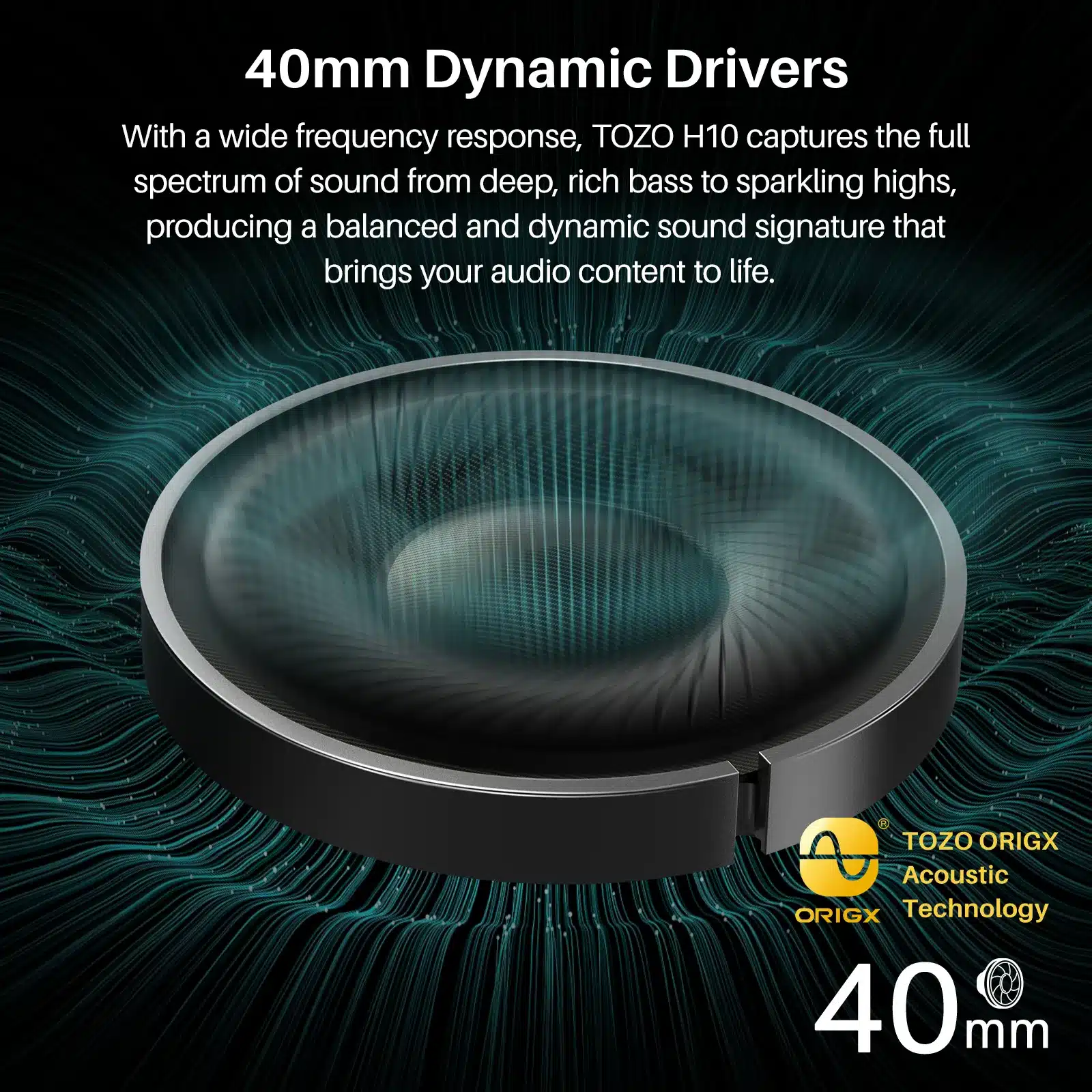 TOZO H10 Hybrid ANC Wireless Headphone 3