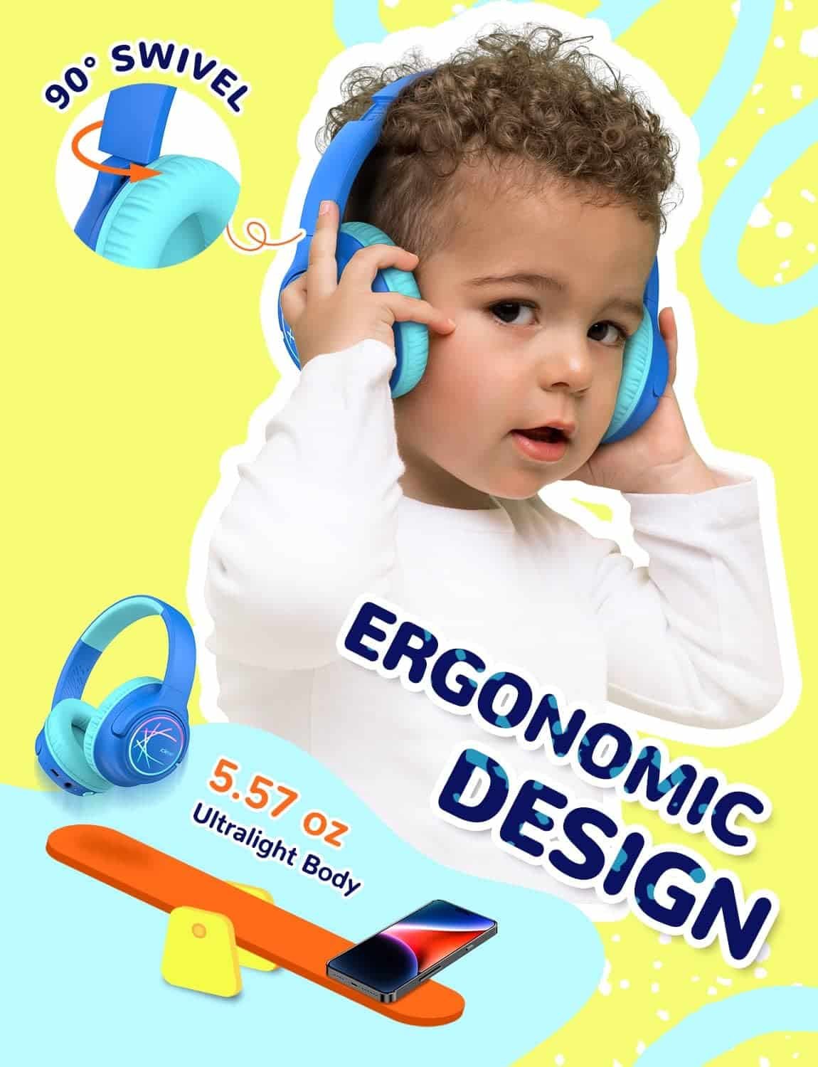 iClever BTH18 Kids Bluetooth Headphone 3