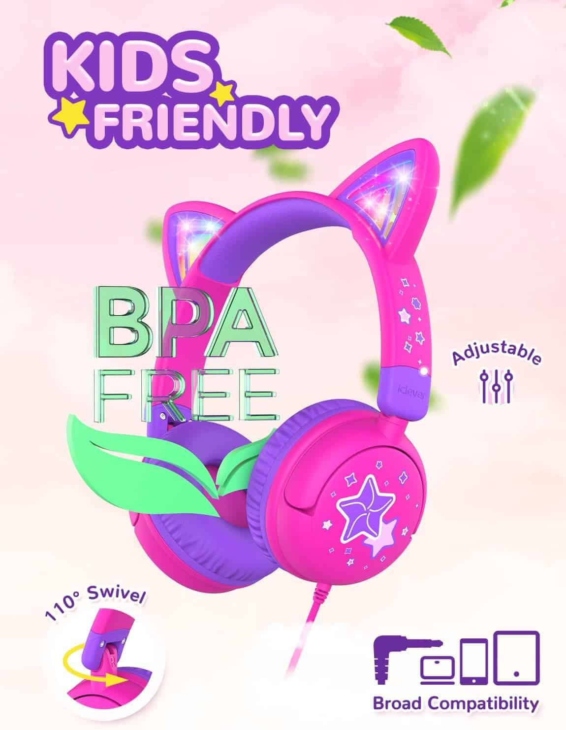 iClever HS25 Cat Ear Kids Headphones 2