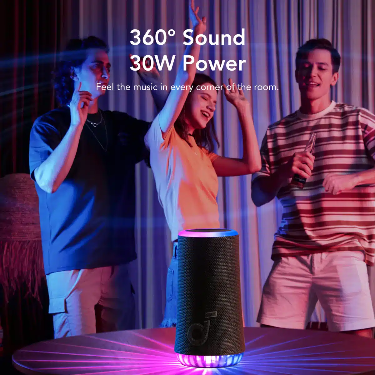 Anker Soundcore Glow Portable Speaker With 30W 360° Sound A3166 7